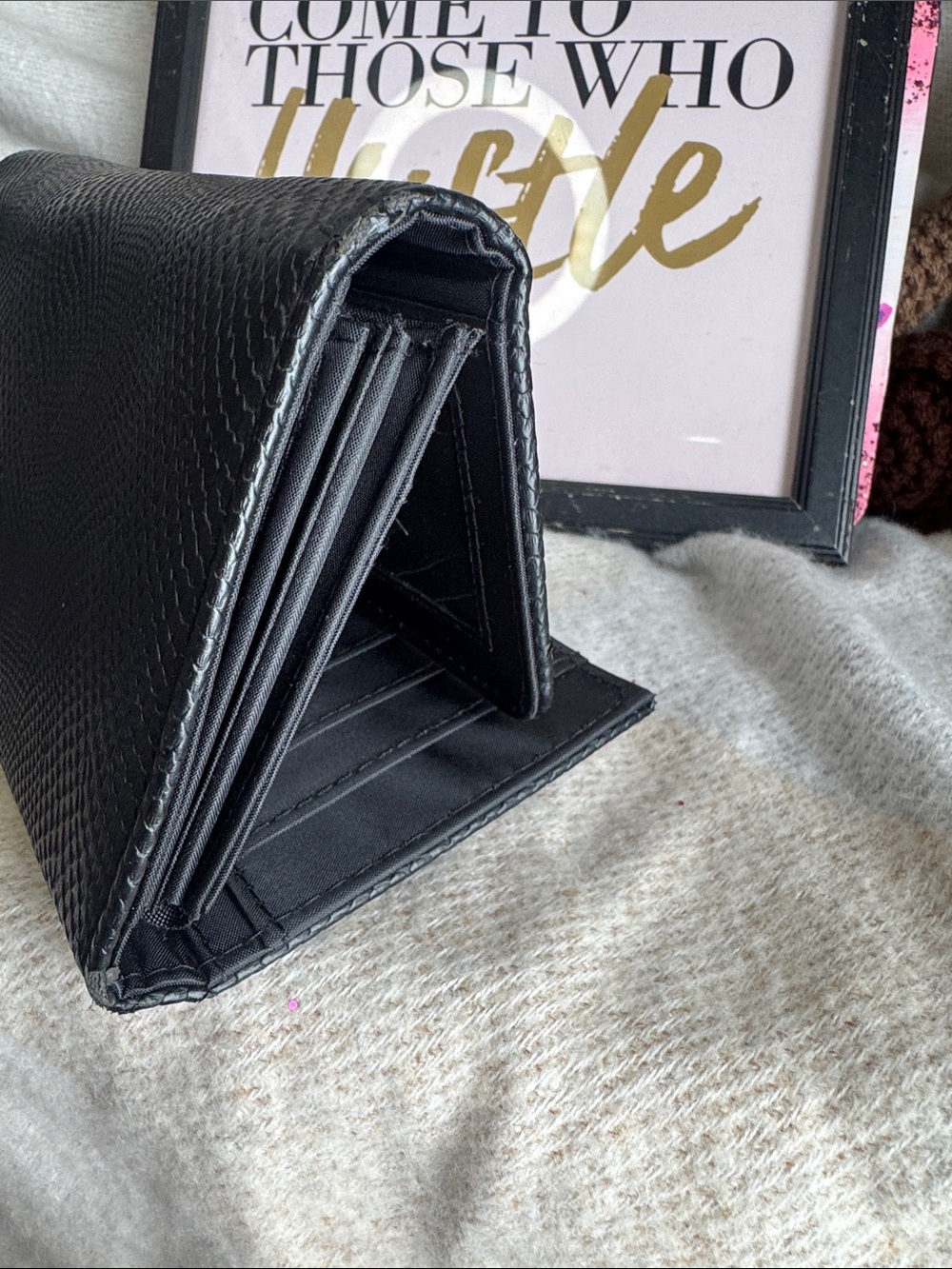 Dress Barn Black Textured Clutch Wallet - Picture 3 of 5